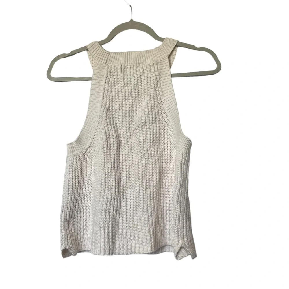 INTERMIX Knit Halter High Neck Sweater Tank Top